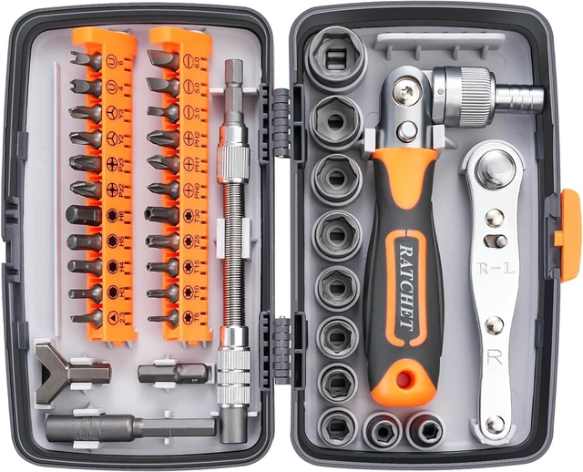Alt view image 7 of 7 - Ratcheting Screwdriver Set: 38-in-1 Ratchet Screwdriver Tools Versatile Magnetic Tools for Mechanics and DIY Enthusiasts (2880A)