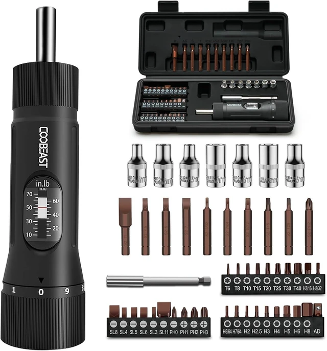 Main image of 49Pcs Preset 1/4 Drive Torque Screwdriver with S2 Bits
