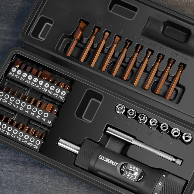 Alt view image 2 of 7 - 49Pcs Preset 1/4 Drive Torque Screwdriver with S2 Bits