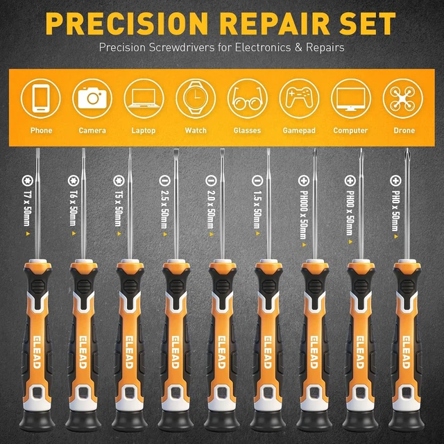 Alt view image 3 of 7 - 86-Piece Magnetic Screwdriver Set Torx/Slotted/Phillips Precision Screwdrivers SAE & Metric Magnetic Nut Driver Set Screwdriver Bits Bit Holder with Sturdy Tool Box