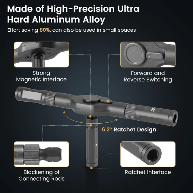 Alt view image 3 of 7 - The Original Patented Screwdriver Set 24 in 1 Magnetic Ratchet with Precision BitsIdeal for Home Repairs DIY Projects and ElectronicsErgonomic Rotatable Ratchet Handle and Storage CaseHoliday Gift