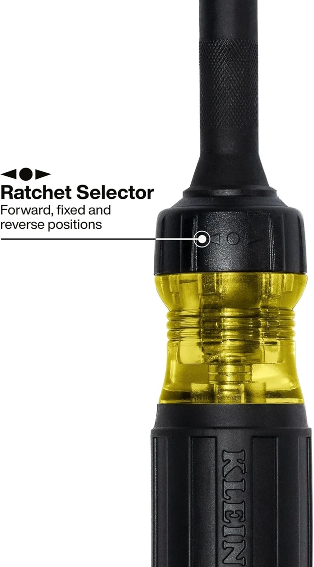 Alt view image 4 of 7 - Klein Tools 32315HD 15-in-1 Multi-Bit Ratcheting Screwdriver Impact-Rated 7 Double-Ended ProFlex Torsion Zone Tips 1/4-Inch Nut Driver 8-Piece