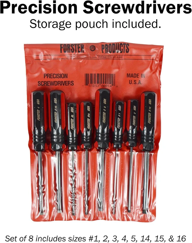 Alt view image 2 of 6 - 8-Piece Gunsmith Screwdriver Set Hollow Ground Tips with Square Faces Single Piece Construction with a Durable Storage Pouch