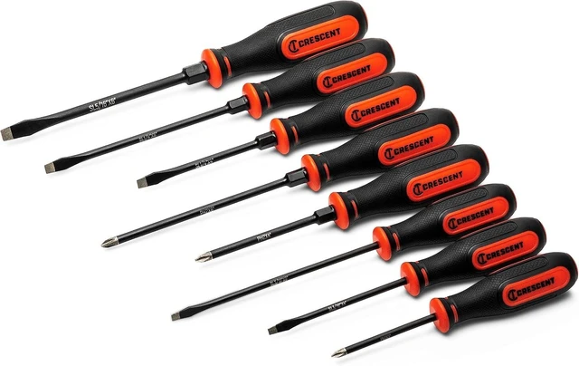 Main image of 8PC Diamond Tip Dual Material Screwdriver Set with Phillips and Slotted Screwdrivers - CDT8PCSET