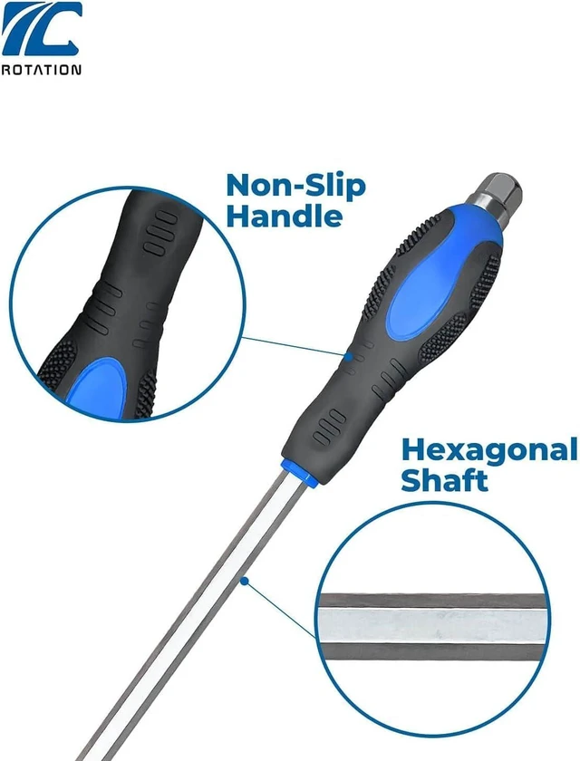 Alt view image 4 of 7 - 12pc Magnetic Screwdriver Set with Go-Thru Steel Blades