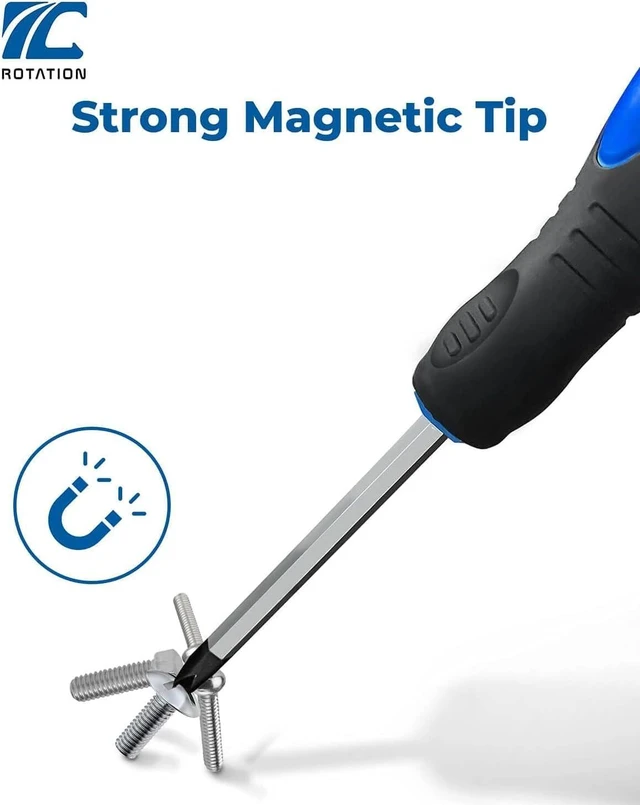 Alt view image 5 of 7 - 12pc Magnetic Screwdriver Set with Go-Thru Steel Blades