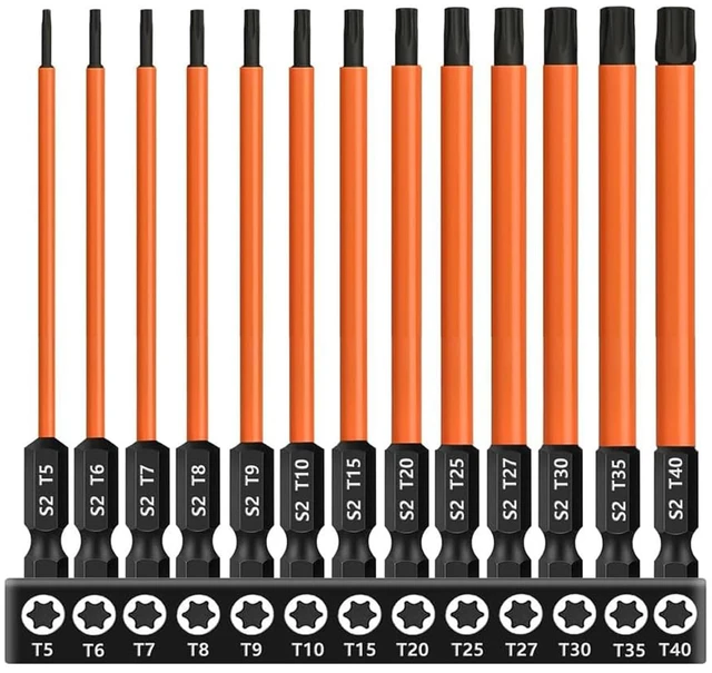 Main image of 13pcs Torx Screwdriver Bit Set T5-T40 Magnetic Torx Head Drill Bits 3 Inch