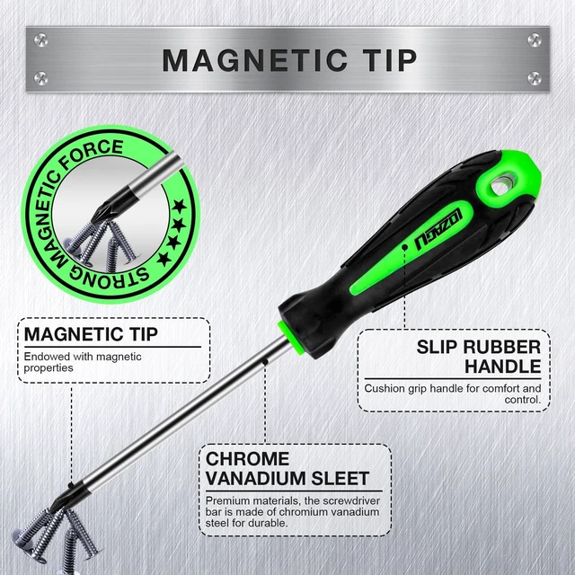 Alt view image 4 of 7 - 9-Piece Magnetic Tip Screwdrivers Set 3 Phillips 3 Flat Head and 3 Torx Screw Driver Set Kit Professional Cushion Grip Hand Tools Set