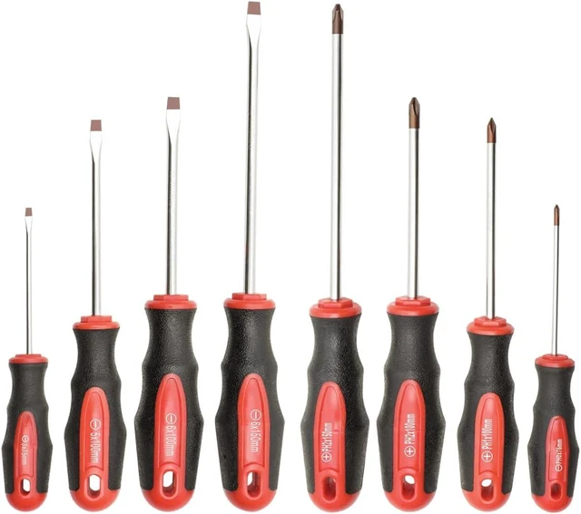 Main image of 8pc Magnetic Screwdrivers Set 4 Phillips and 4 Slotted Tips