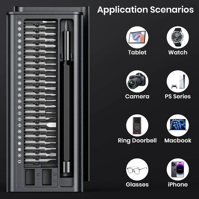Alt view image 7 of 7 - 38-in-1 Precision Screwdriver Set Mini Professional Tiny Repair Tool Kit for Phone Computer Watch Laptop PS5 Xbox Switch Macbook Ring Doorbell Eyeglass Electronic Gifts Gadgets for Men