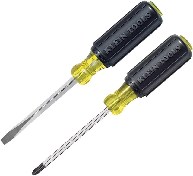Main image of Klein Tools 85442 Klein Tools 85442 Screwdriver 2-Piece Set Made in USA 1/4 Keystone and #2 Phillips Cushion Grip Round and Square Shank Heat Treated Home Improvement