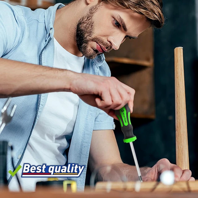 Alt view image 7 of 7 - Magnetic Screwdrivers Set with Case 43-piece Includs Slotted Phillips Hex Pozidriv Torx and Precision Screwdriver Set Magnetizer Demagnetizer Tools Tools for Men (Green))