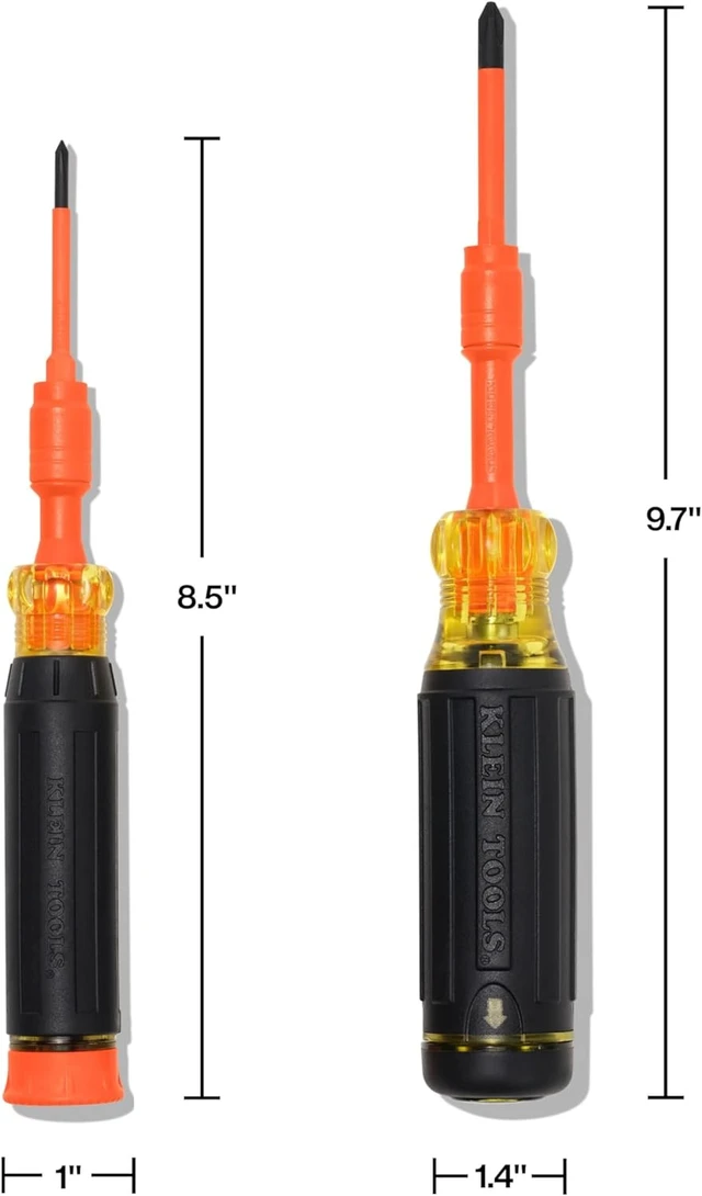 Alt view image 7 of 7 - Klein Tools 32310INS 10-in-2 Insulated Multi-Bit and Multi-Bit Precision Screwdriver Set Auto-Locking Collar 1000V Rated In-Handle Bit Storage