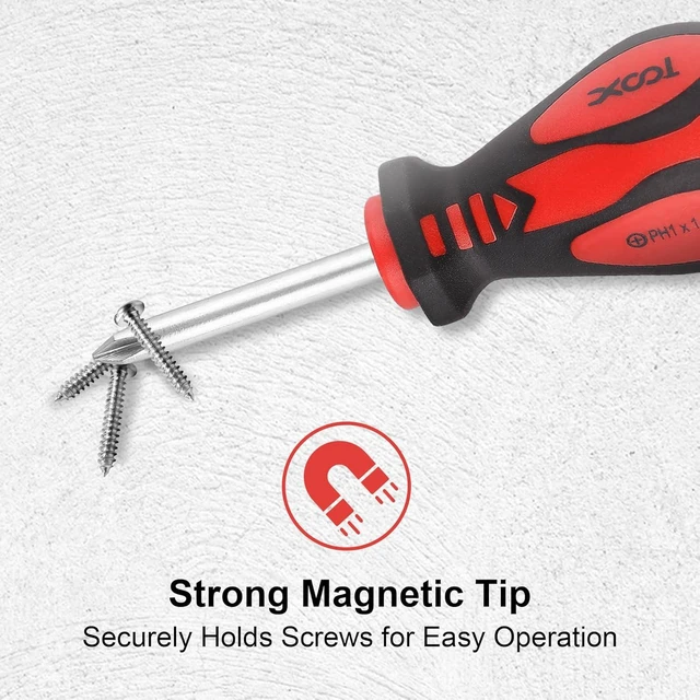 Alt view image 5 of 7 - 18 PCS Magnetic Screwdriver Set with Case 7 Phillips and 9 Slotted Tips Professional Cushion Grip Screwdriver Non-Slip for Repair Home Improvement Craft