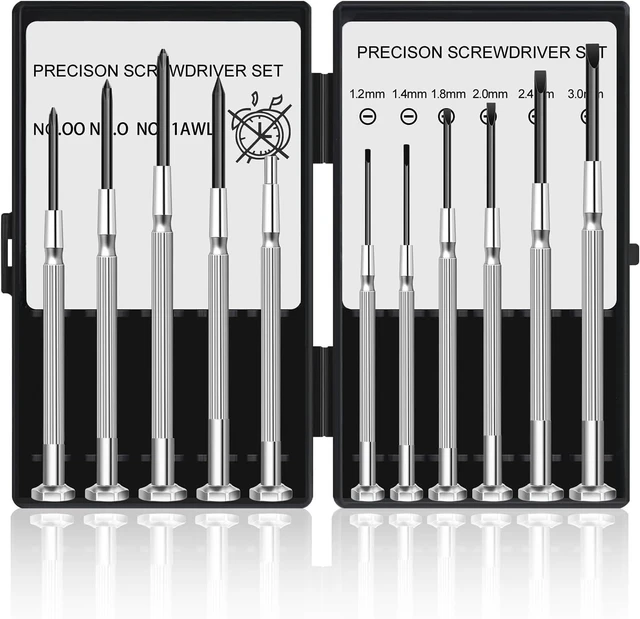 Main image of 11 Pcs Small Precision Screwdriver Set Tiny Screwdriver Set Mini Screw Driver Kit with Slotted and Phillips Heads Ideal for Watch Eyeglasses Toys Electronics Computer Repair