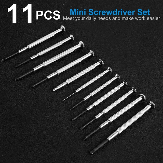 Alt view image 2 of 6 - 11 Pcs Small Precision Screwdriver Set Tiny Screwdriver Set Mini Screw Driver Kit with Slotted and Phillips Heads Ideal for Watch Eyeglasses Toys Electronics Computer Repair