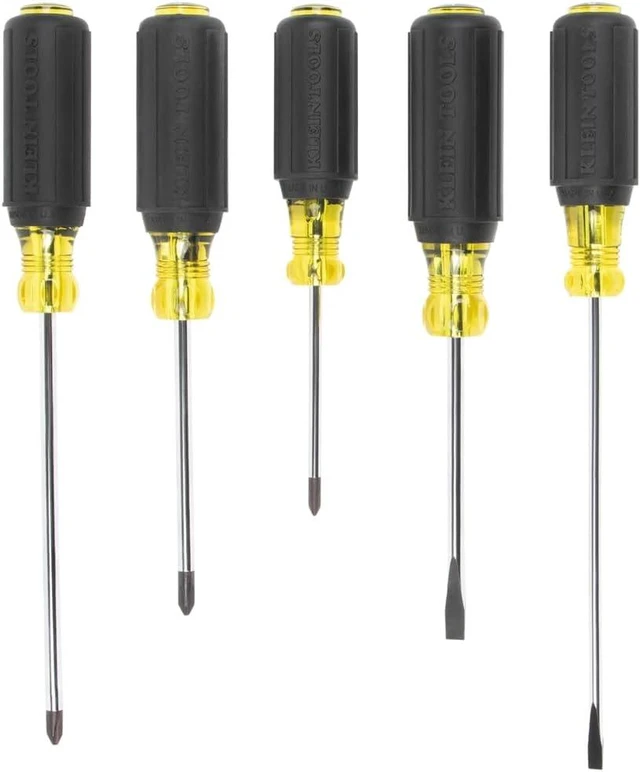 Alt view image 6 of 6 - Klein Tools 85805 Screwdriver Set Made in USA Multi-Purpose Precision Machined Tips (3) Phillips (2) Slotted Cushion-Grip Handle 5-Piece
