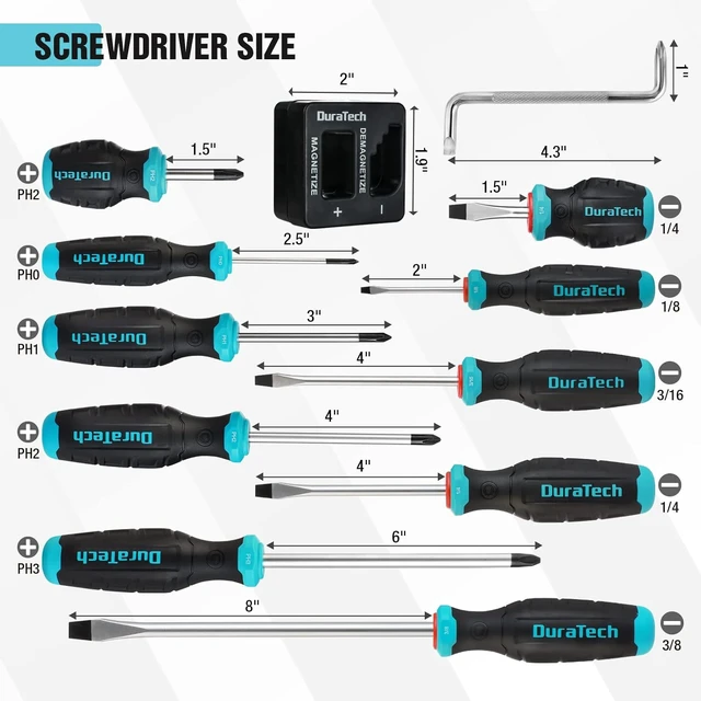 Alt view image 2 of 7 - 12-Piece Magnetic Screwdriver Set S2 Alloy Steel Screwdriver Set
