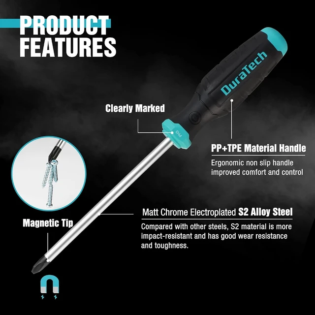Alt view image 3 of 7 - 12-Piece Magnetic Screwdriver Set S2 Alloy Steel Screwdriver Set