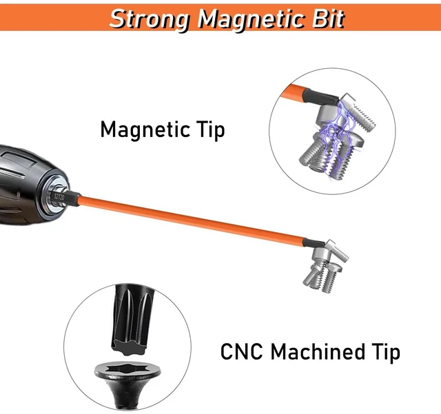 Alt view image 4 of 7 - 13PCS 6-in Torx Screwdriver Bit Set T5-T40 Magnetic Torx Head Drill Bit Set