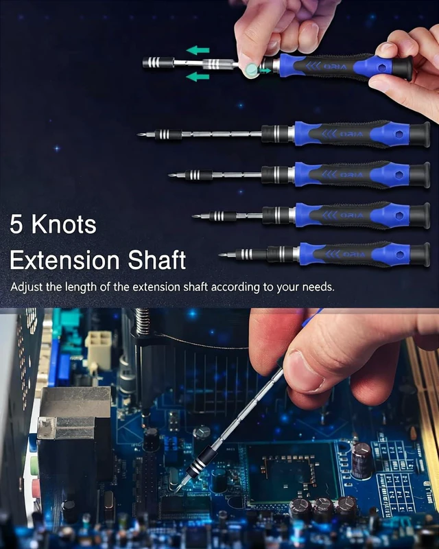 Alt view image 5 of 7 - Precision Screwdriver Set 61 in 1 Small Screwdriver Set with 57 Precision Bits Portable Repair Tool Kit Magnetic Screw Driver Kit with Extension Rod for Smartphone PC Watch Toys Blue