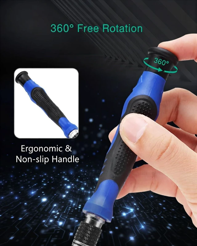 Alt view image 7 of 7 - Precision Screwdriver Set 61 in 1 Small Screwdriver Set with 57 Precision Bits Portable Repair Tool Kit Magnetic Screw Driver Kit with Extension Rod for Smartphone PC Watch Toys Blue