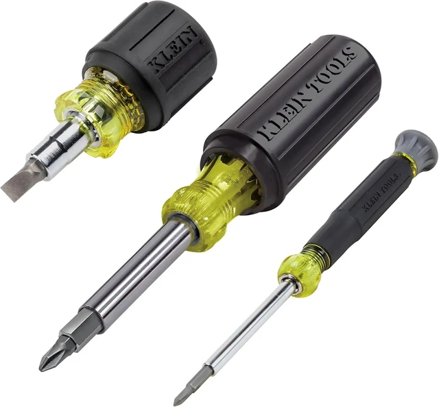 Main image of Klein Tools 32500SDKIT Multi-Bit Screwdriver and Nut Driver Set with Cushion-Grip Handles Includes Stubby 11-in-1 and 4-in-1 Electronics Drivers