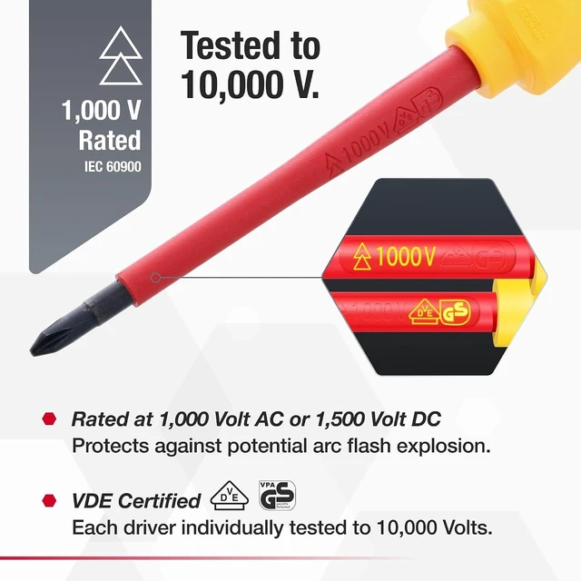 Alt view image 3 of 7 - 32092 Insulated Screwdriver Set 6-Piece 1000V Electrician Tool Kit