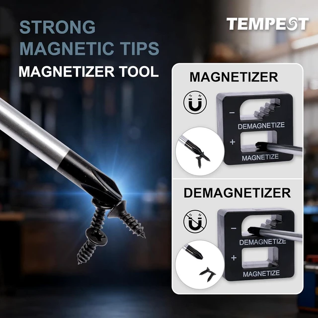 Alt view image 4 of 7 - TEMPEST 66-Piece Magnetic Screwdriver Set Household Tool Kit with CR-V Steel Precision & Full-Size Drivers Magnetizer & Demagnetizer Durable Storage Case for DIY Repairs Furniture & Appliances