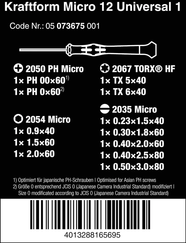 Alt view image 2 of 7 - 05073675001 Kraftform Micro-Set/12 Sb 1 Screwdriver Set