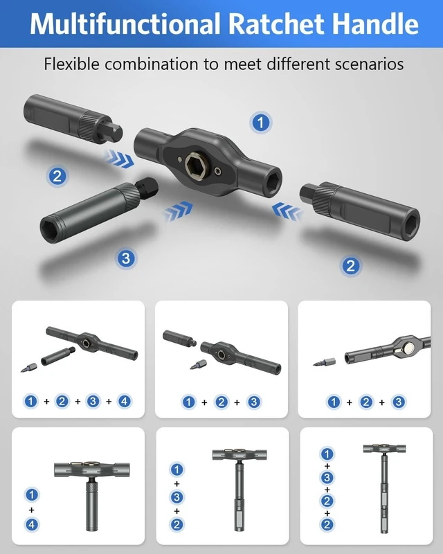 Alt view image 2 of 7 - 42 in 1 Magnetic Screwdriver Set Ratchet Screwdriver Set for Christmas Gifts DIY Repair Tool Kit with Magnetic Multi Bit Rotatable T Handle for Furniture Computer