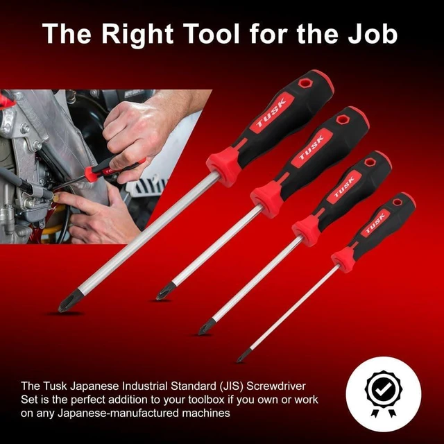 Alt view image 2 of 7 - JIS Screwdriver Set 4 piece #0 #1 #2 #3 - Magnetic Tips and Molded Ergonomic Grips