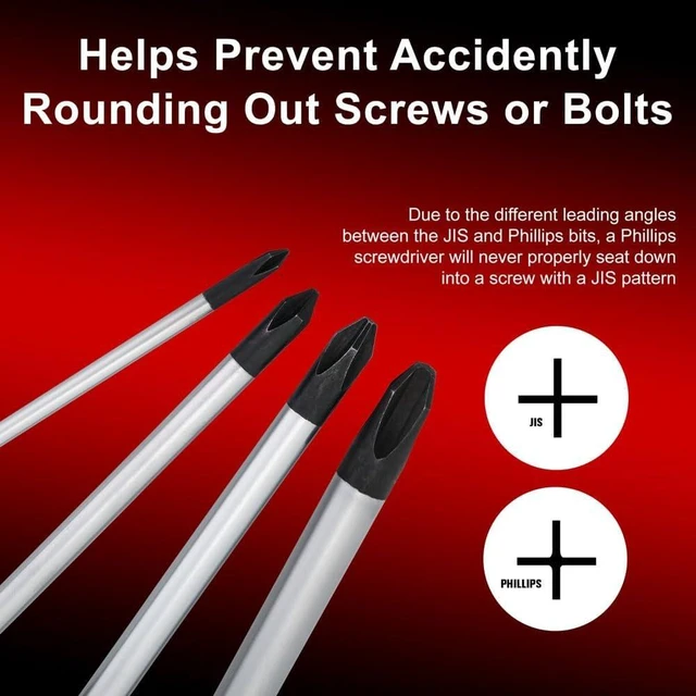 Alt view image 3 of 7 - JIS Screwdriver Set 4 piece #0 #1 #2 #3 - Magnetic Tips and Molded Ergonomic Grips