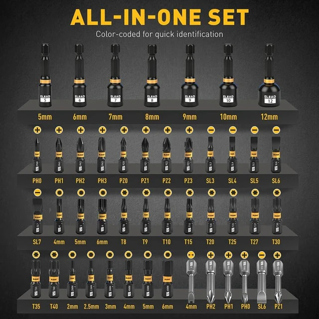 Alt view image 2 of 7 - 46 in 1 Magnetic Ratchet Screwdriver Set Multi-Bit Screwdriver Kit Nut Driver Set Detachable Ratchet Handle with Storage Case Repair Tool Kit for Furniture Computer Bicycle