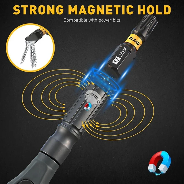Alt view image 7 of 7 - 46 in 1 Magnetic Ratchet Screwdriver Set Multi-Bit Screwdriver Kit Nut Driver Set Detachable Ratchet Handle with Storage Case Repair Tool Kit for Furniture Computer Bicycle