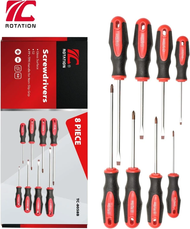 Alt view image 6 of 6 - 8pc Magnetic Screwdrivers Set 4 Phillips and 4 Slotted Tips