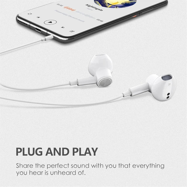Alt view image 5 of 6 - 2Pack Wired Earbuds with Microphone and Volume Control 3.5mm in-Ear Earphones/Headphones/Headset with Noise cancelling and Deep bass Compatible with iPhone/iPad/ tablet/Android/Laptops/PC (White)