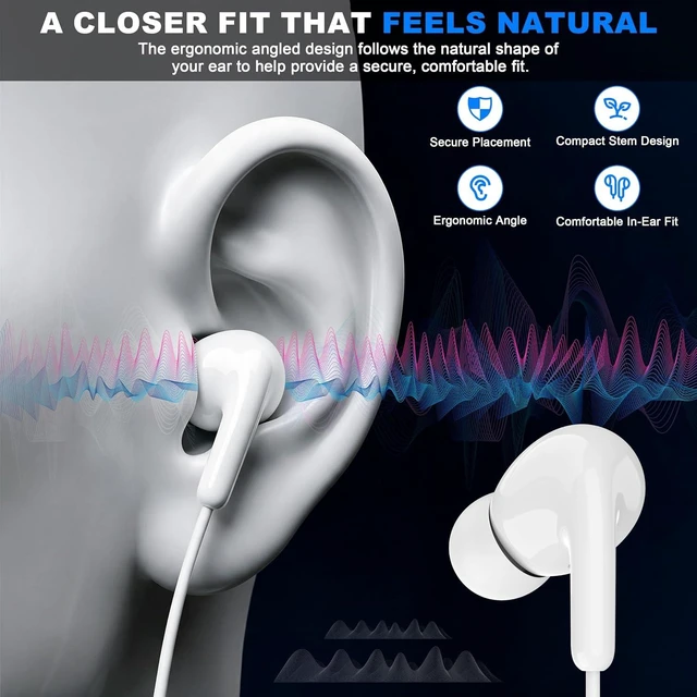 Alt view image 4 of 7 - 2Pack Wired Earbuds USB C Headphones for iPhone 17 16 15 & all USB-C Device