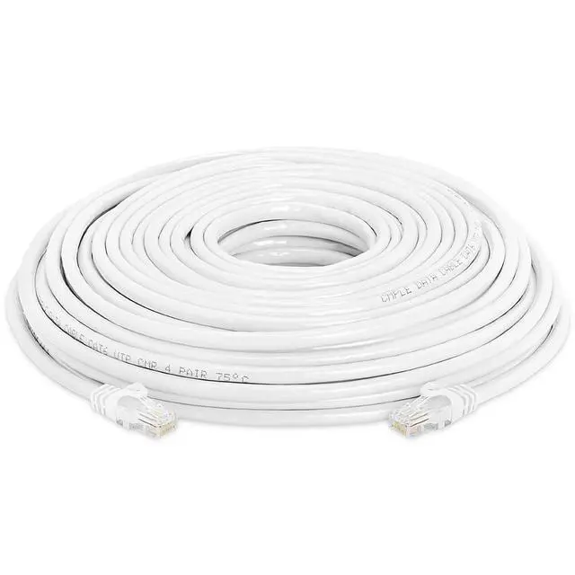 Alt view image 2 of 7 - Cmple - Cat 6 Ethernet Cable 100 ft, Cat6 Patch Cables 10Gbps LAN Cable, 550MHz Network Cable, RJ45 Connectors, Compatible with Gaming Computer, Laptop, Modem, Router, HDTV, Gaming Console - White