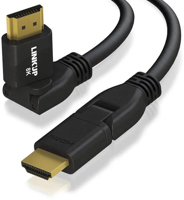 Main image of LINKUP HDMI 2.1 8K Cable | 360 Swivel | 6 Ft | 48Gbps, DSC HDR UHD, 28AWG heavy duty, for Apple, Xbox, PS5, Samsung