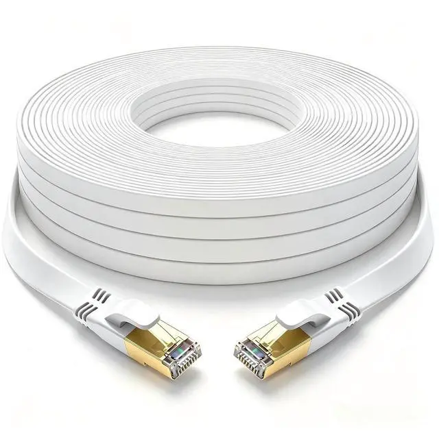 Main image of Cat 8 Ethernet Cable 150 FT, Outdoor&Indoor High Speed Heavy Duty Network LAN Internet Cable,SFTP Gold Plated RJ45 40Gbps 2000Mhz Patch Cord, for Modem/Router/Gaming,Faster Than Cat7/Cat6/Cat5-White