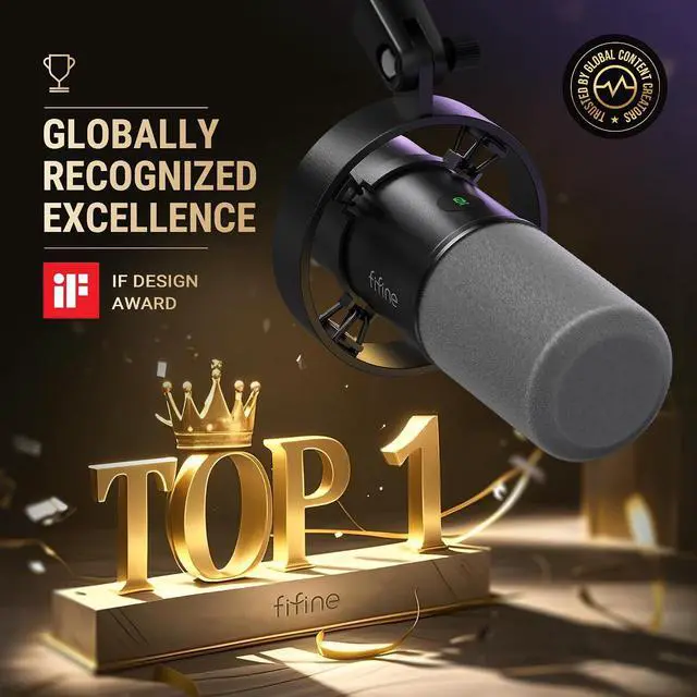 Alt view image 2 of 7 - FIFINE AmpliTank K688T Dynamic Microphone Set, Podcast XLR/USB Mic | Studio Streaming Mic with Heavy Duty Boom Arm, Mute Tap, Headphone Jack, for Vocal Content Creation Recording, Metal Built