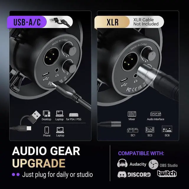 Alt view image 4 of 7 - FIFINE AmpliTank K688T Dynamic Microphone Set, Podcast XLR/USB Mic | Studio Streaming Mic with Heavy Duty Boom Arm, Mute Tap, Headphone Jack, for Vocal Content Creation Recording, Metal Built