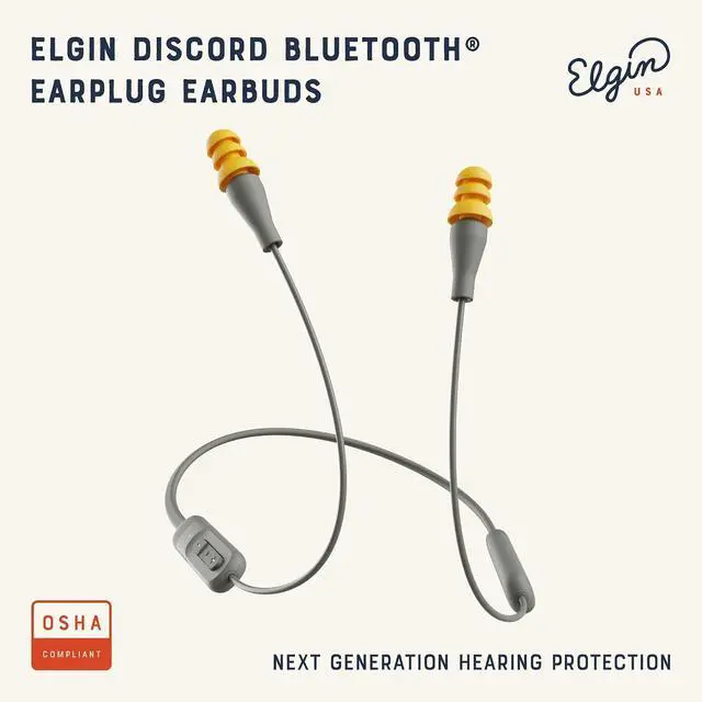 Alt view image 2 of 7 - Elgin Discord Gen 2 Bluetooth Earplug Earbuds, Wireless Headphones | OSHA Compliant Noise-Isolating Safety, All-Weather Earphones for Industrial Work, and High-Noise Environments