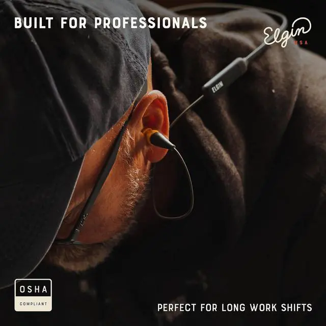 Alt view image 4 of 7 - Elgin Discord Gen 2 Bluetooth Earplug Earbuds, Wireless Headphones | OSHA Compliant Noise-Isolating Safety, All-Weather Earphones for Industrial Work, and High-Noise Environments