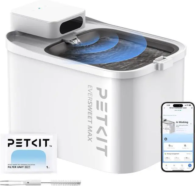 Main image of PETKIT EVERSWEET MAX Cordless Cat Water Fountain with Motion Sensor | 101 oz/3L Pet Fountain for Cats Dogs Inside, Automatic Cat Water Dispenser Battery Operated