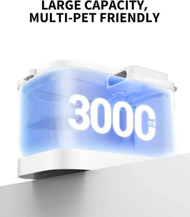 Alt view image 5 of 7 - PETKIT EVERSWEET MAX Cordless Cat Water Fountain with Motion Sensor | 101 oz/3L Pet Fountain for Cats Dogs Inside, Automatic Cat Water Dispenser Battery Operated