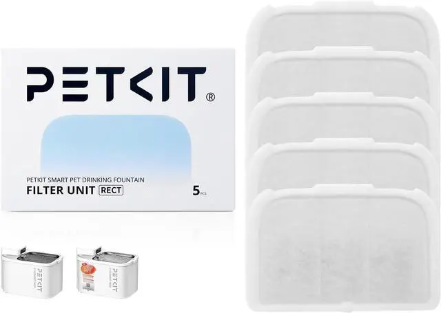 Main image of PETKIT Filter Unit Rect for EVERSWEET MAX Cordless Water Fountain, 5 Pack | Replacement for 105 fl oz/3L Automatic Cat Fountain