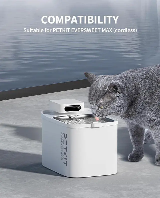 Alt view image 3 of 5 - PETKIT Filter Unit Rect for EVERSWEET MAX Cordless Water Fountain, 5 Pack | Replacement for 105 fl oz/3L Automatic Cat Fountain