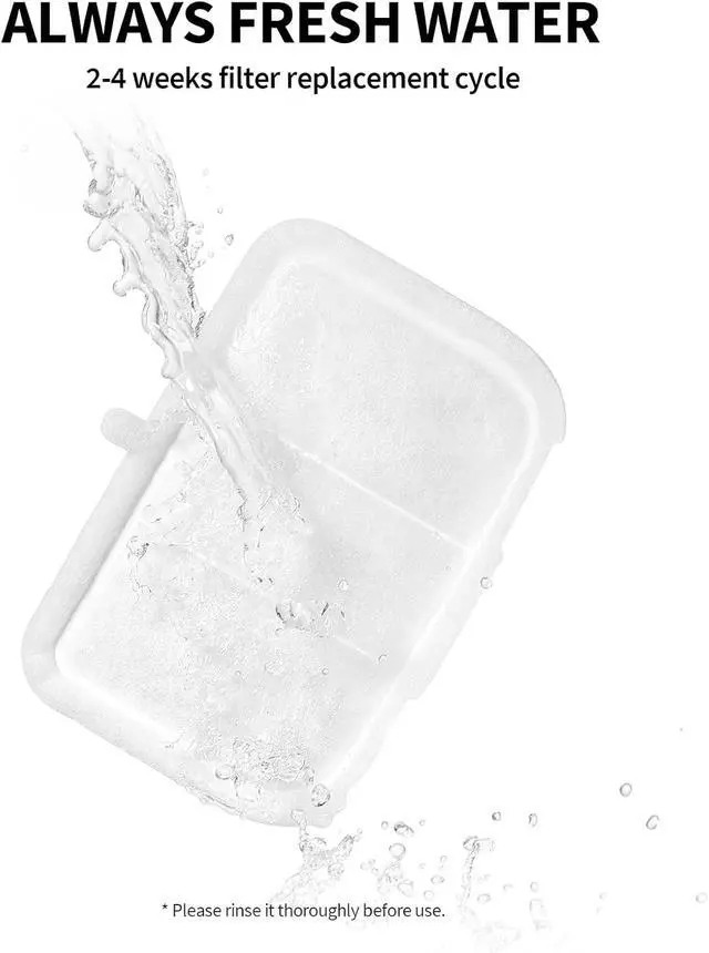 Alt view image 4 of 5 - PETKIT Filter Unit Rect for EVERSWEET MAX Cordless Water Fountain, 5 Pack | Replacement for 105 fl oz/3L Automatic Cat Fountain